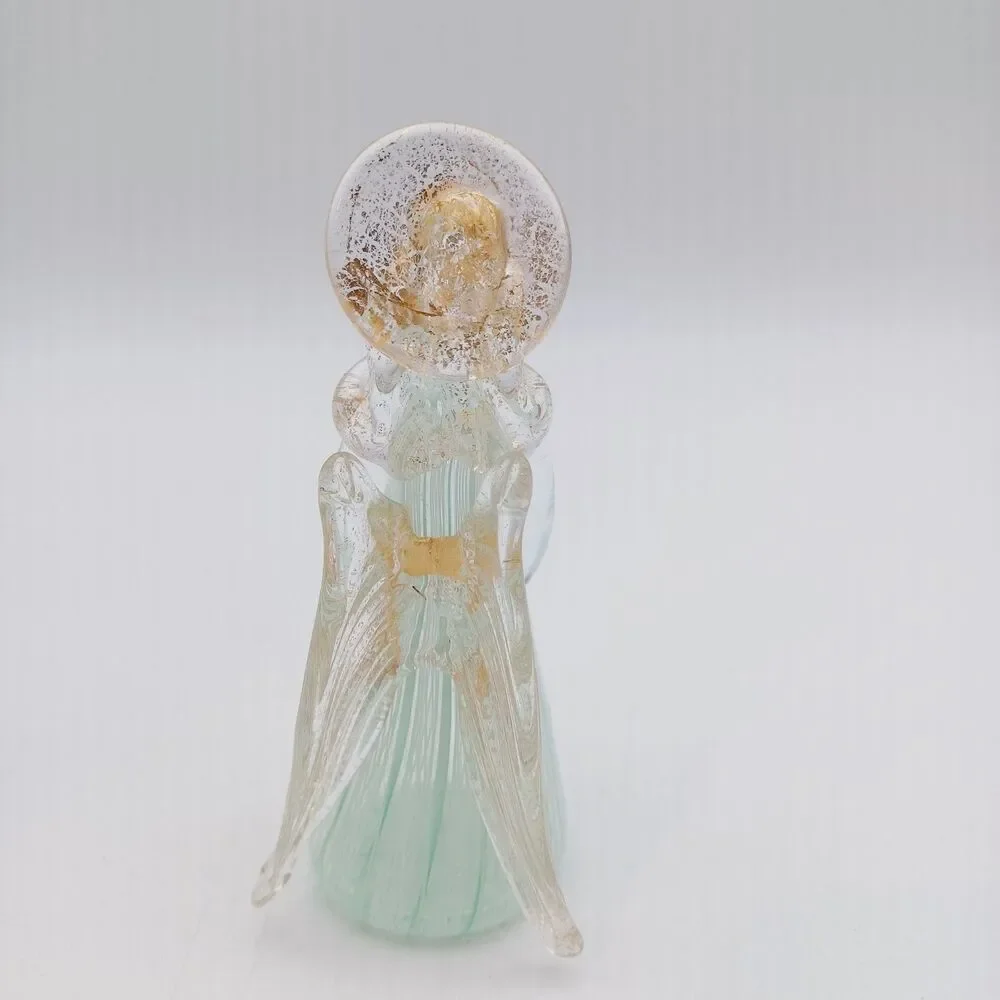VTG Murano Latticino Glass Angel Figurine Italy Hand Blown 5.25